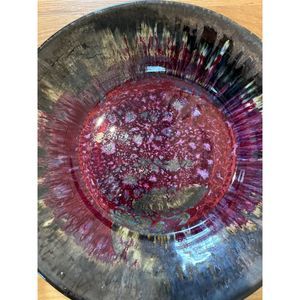 Edgecomb Potters Signature Glaze Bowl NEW with receipt and tags purple and black